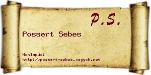 Possert Sebes névjegykártya
